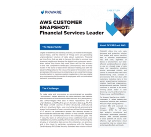 AWS Customer Snapshot, Financial Services Leader