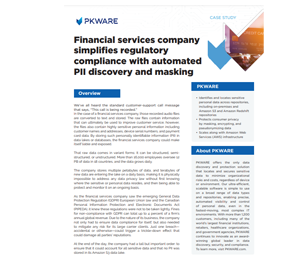 Financial Services Company Simplifies Regulatory Compliance with Automated PII Discovery and Masking