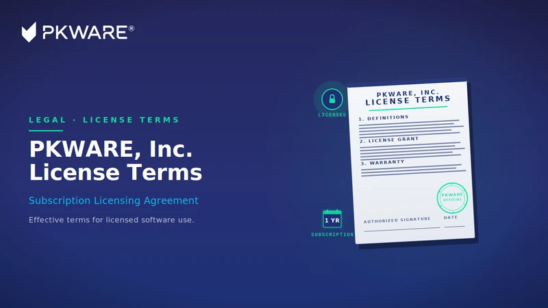 PKWARE, INC. LICENSE TERMS - PKWARE®